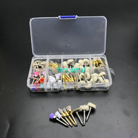 80 sztuk Dental Prophy szczotka do polerowania puchar Alumina nylonowa wełna tarcza filcowa 4